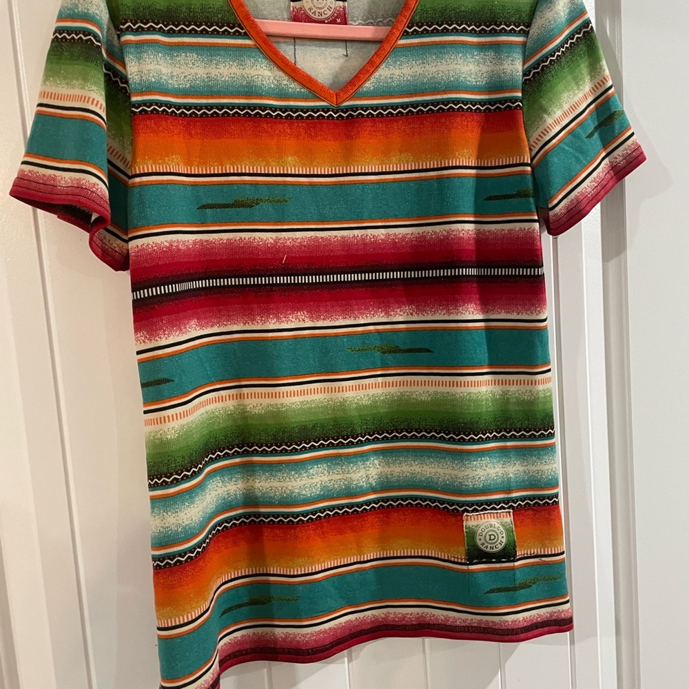 Double D Ranch Multicolor Striped Short Sleeve Tee